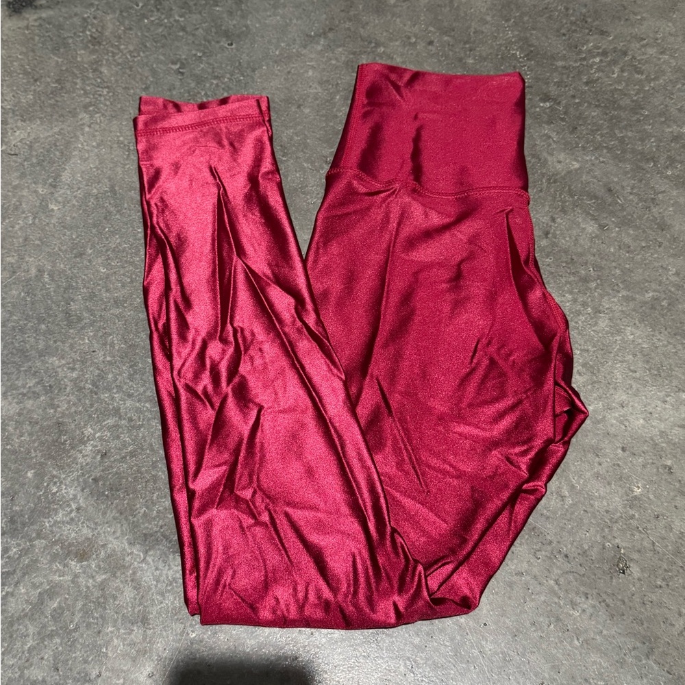 High Shine Red Leggings